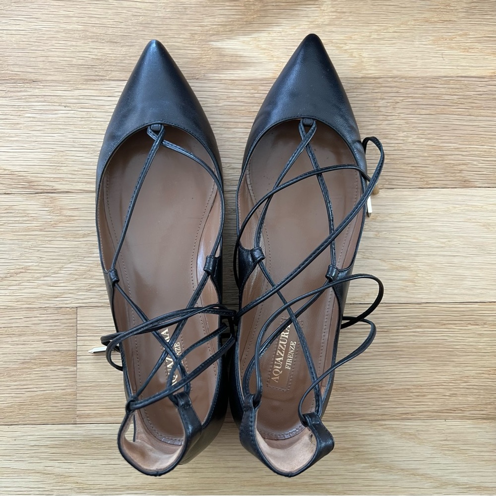 Aquazzura Christy laced up flats in size 36 - Picture 2 of 5